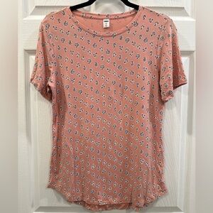 Old Navy floral luxe short sleeve light weight blouse size S EUC